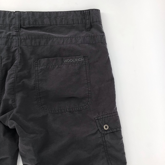 Woolrich Trek Cargo Ruched Grey Capris Size 8 - Picture 11 of 12